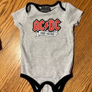 AC/DC High Voltage Gray and Black Baby Bodysuit